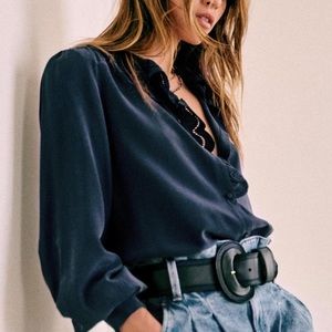 Sezane Chloe navy 44 worn once